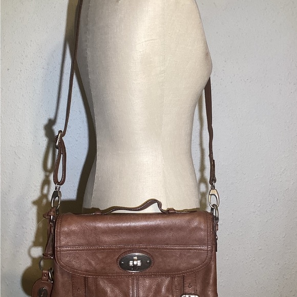 Fossil Maddox Top Handle Shoulder‎ Mini Briefcase Bag Purse Long Live Vintage - Picture 3 of 12